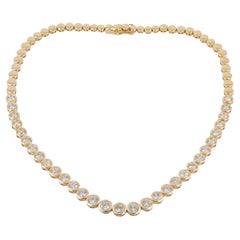 Collier ras-du-cou « Graduation Diamond » en or jaune 14 carats – Bijoux de luxe pour mariage