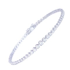 Graduation Setting Diamond Tennis Bracelet Bracelet 18k White Gold Diamond for