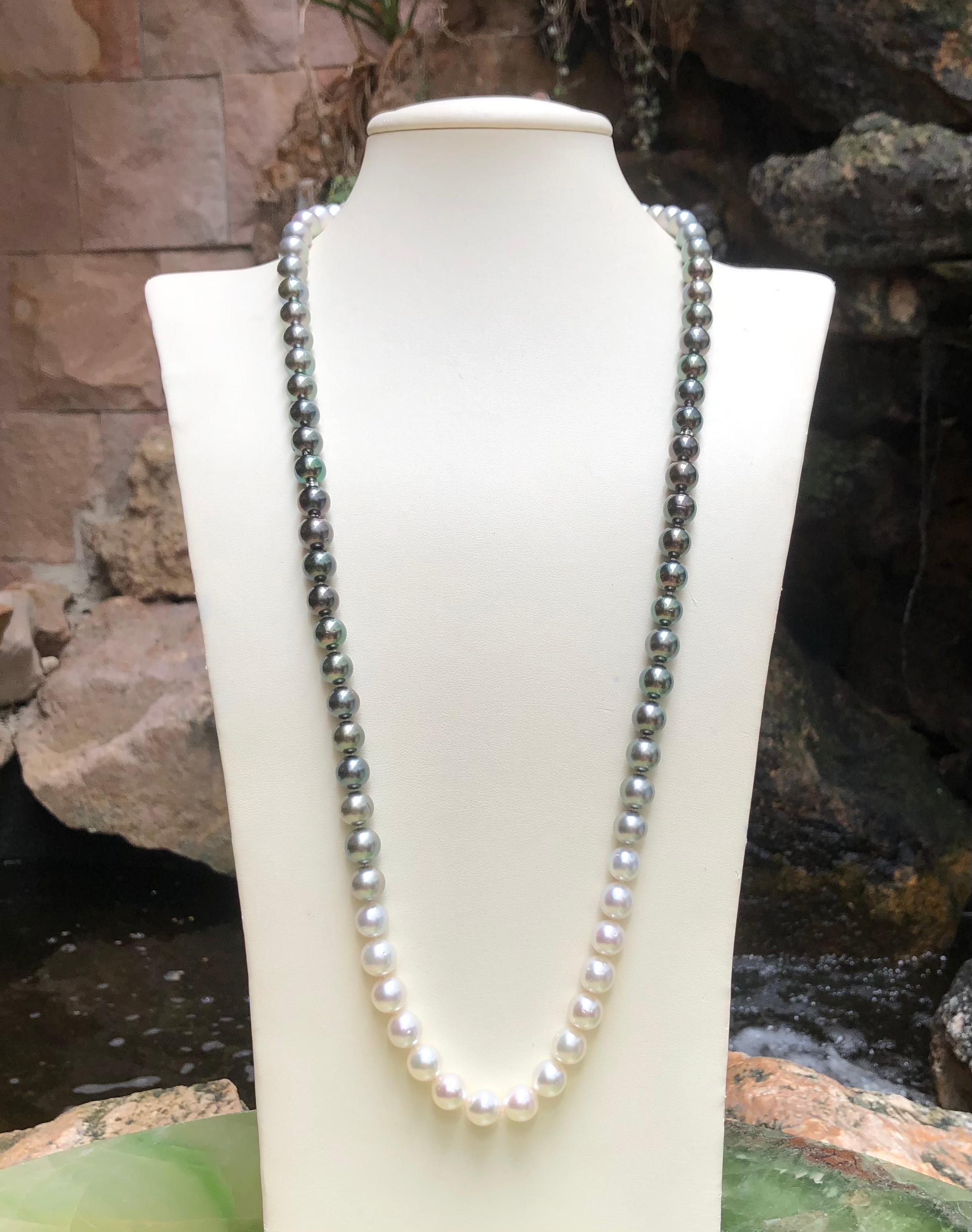 Contemporain Collier de perles des mers du Sud de couleur graduée avec fermoir caché en or blanc 18 carats en vente