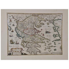 Antique Greece, "Graeciae Antiquae"" A 17th Century Hand-colored Map by Sanson