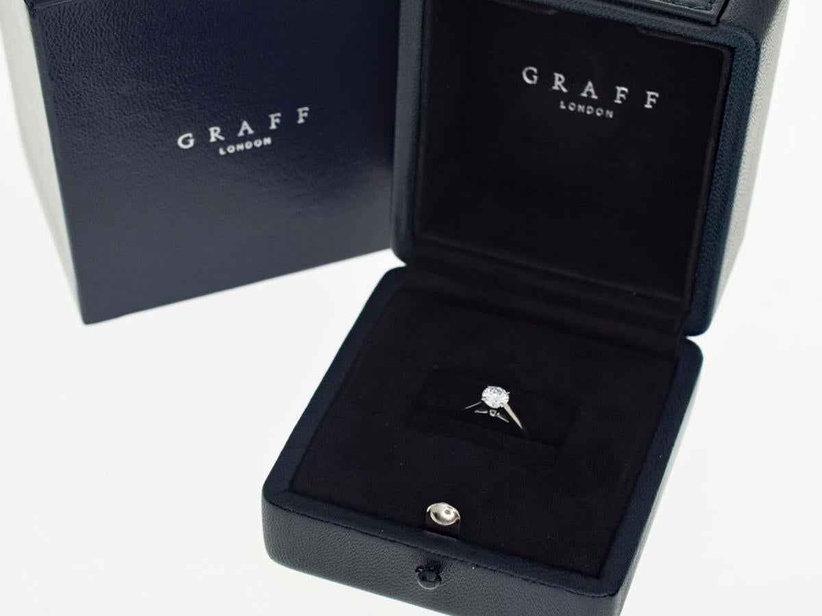 Graff 0.50 Carat Diamond Solitaire Platinum Ring 2