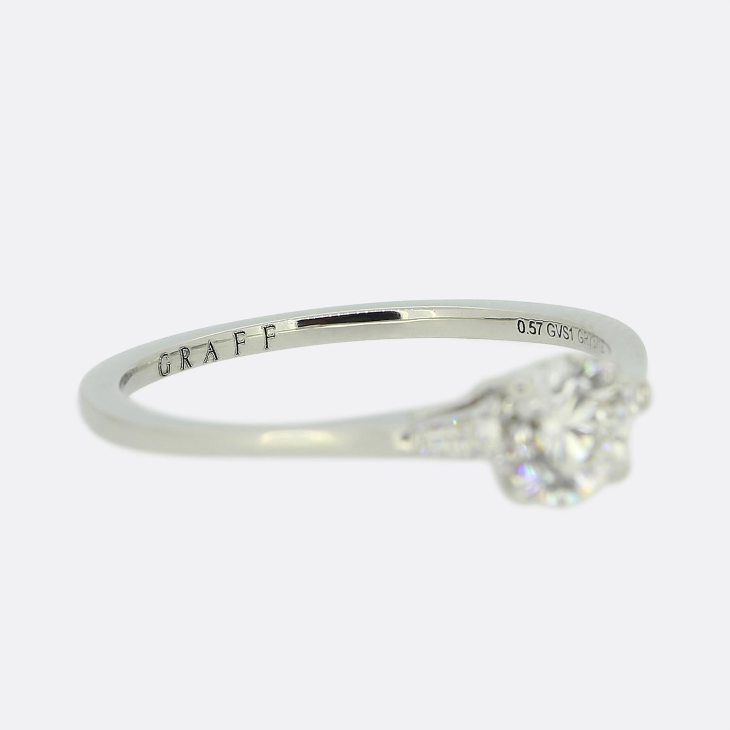 Women's or Men's Graff 0.57 Carat Diamond Promise Ring For Sale