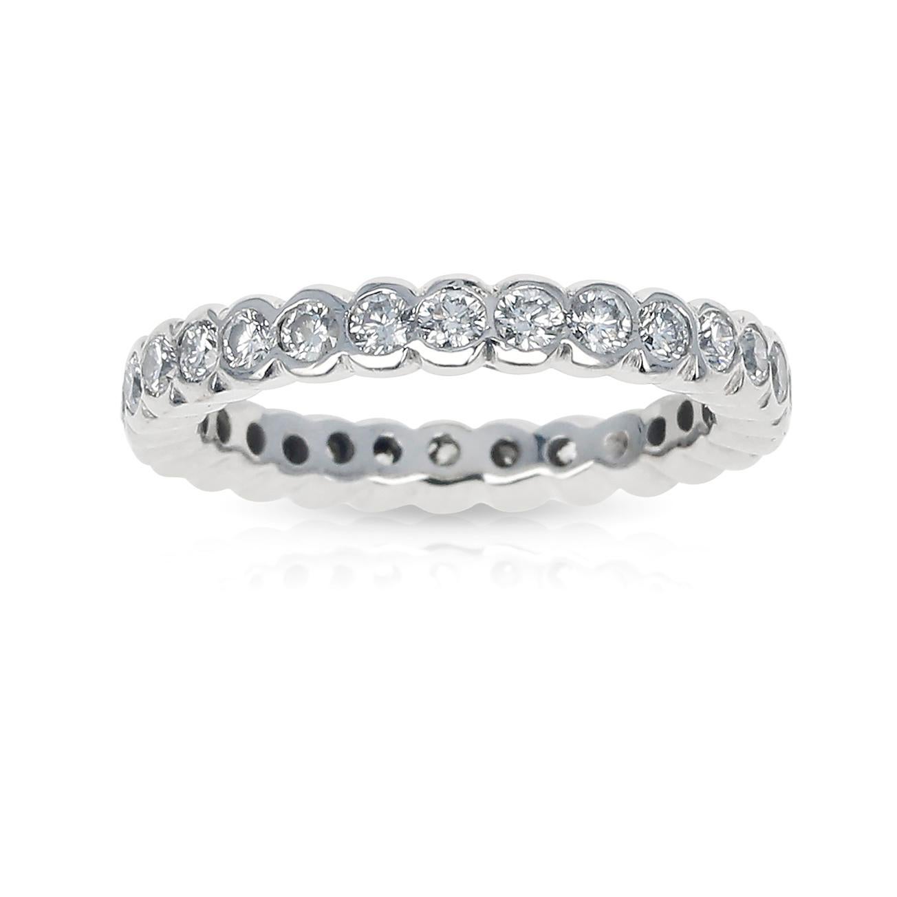 A Graff Diamond Eternity Band with 0.84 carats of Diamonds. Total Weight: 3.58 grams. Ring Size US 4.75. GRAFF 14926. 