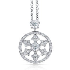 Graff 0.89 Ct. Diamond Snowflake Pendant Necklace with Original Box