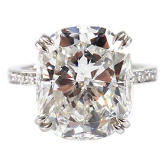 Graff 10.01 carat GIA H VS1 Bague avec diamant taille coussin