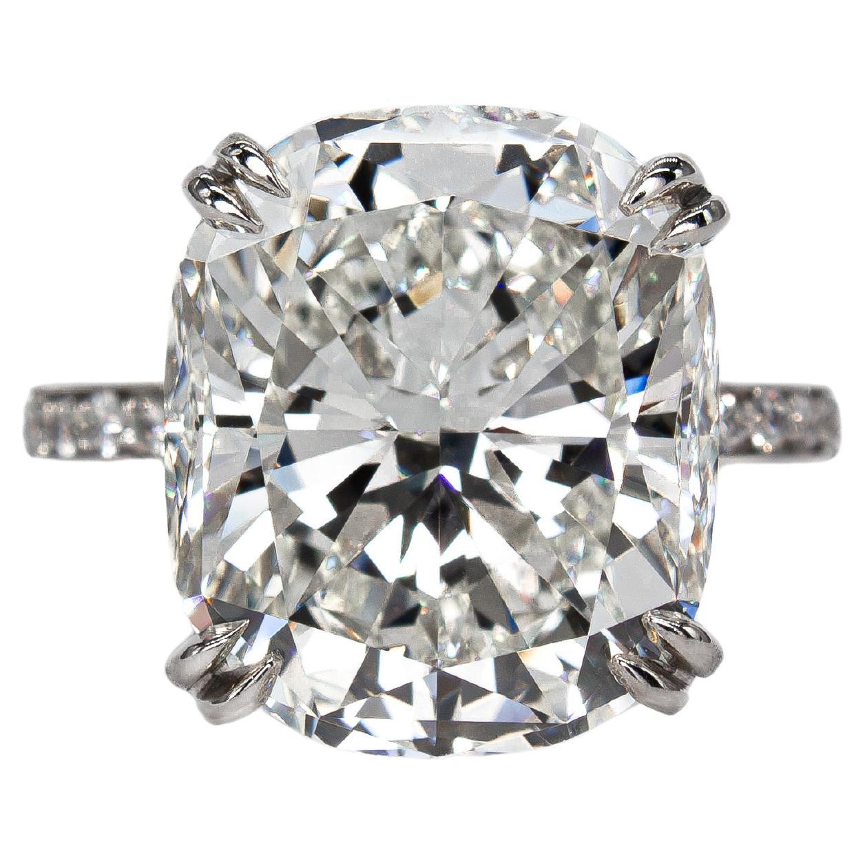 Graff 10.01 carat GIA H VS1 Bague avec diamant taille coussin en vente
