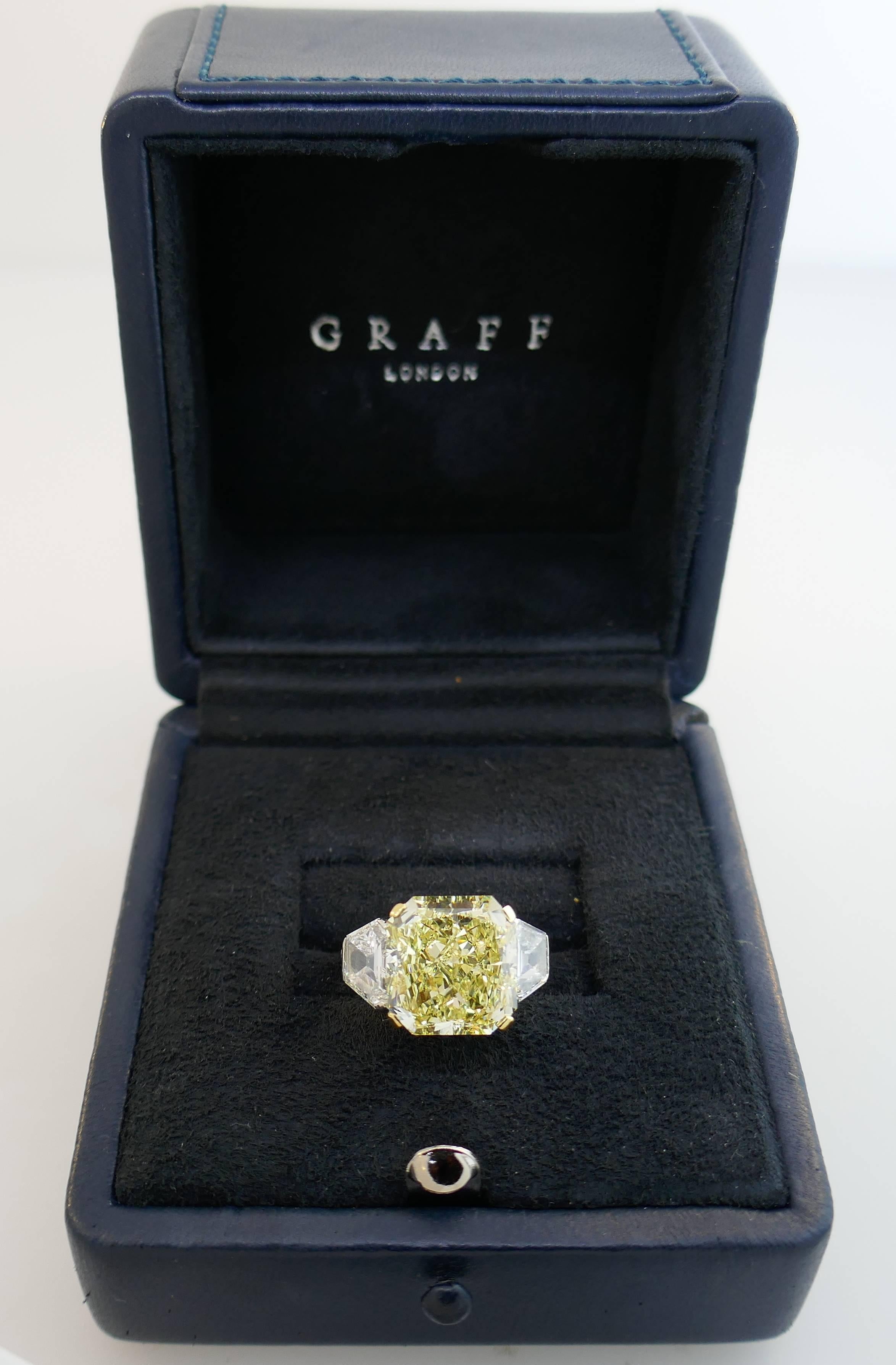 graff fancy yellow diamond ring