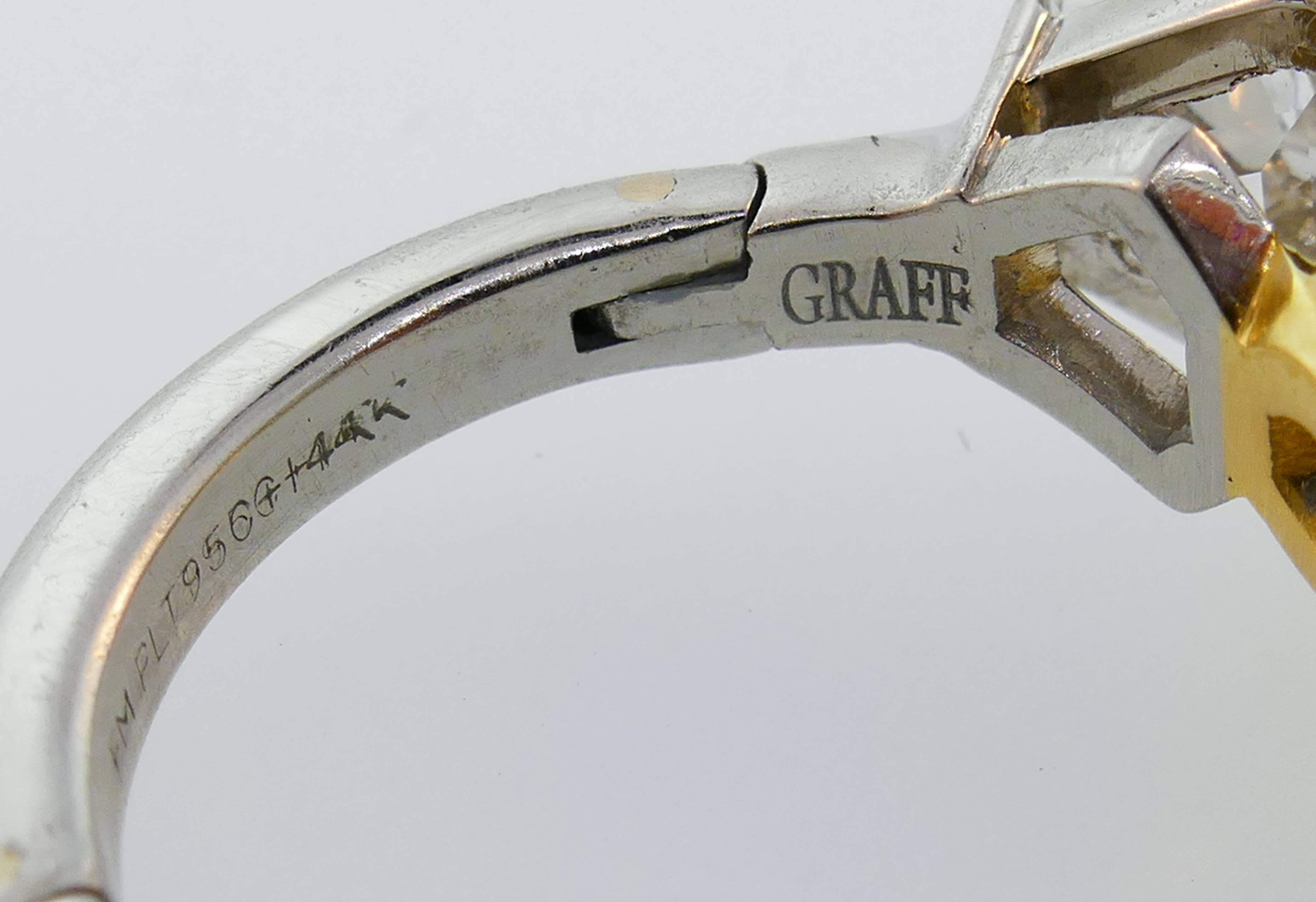 Graff Fancy Yellow Diamond Platinum Ring 10.62 Carat VS1 GIA  2