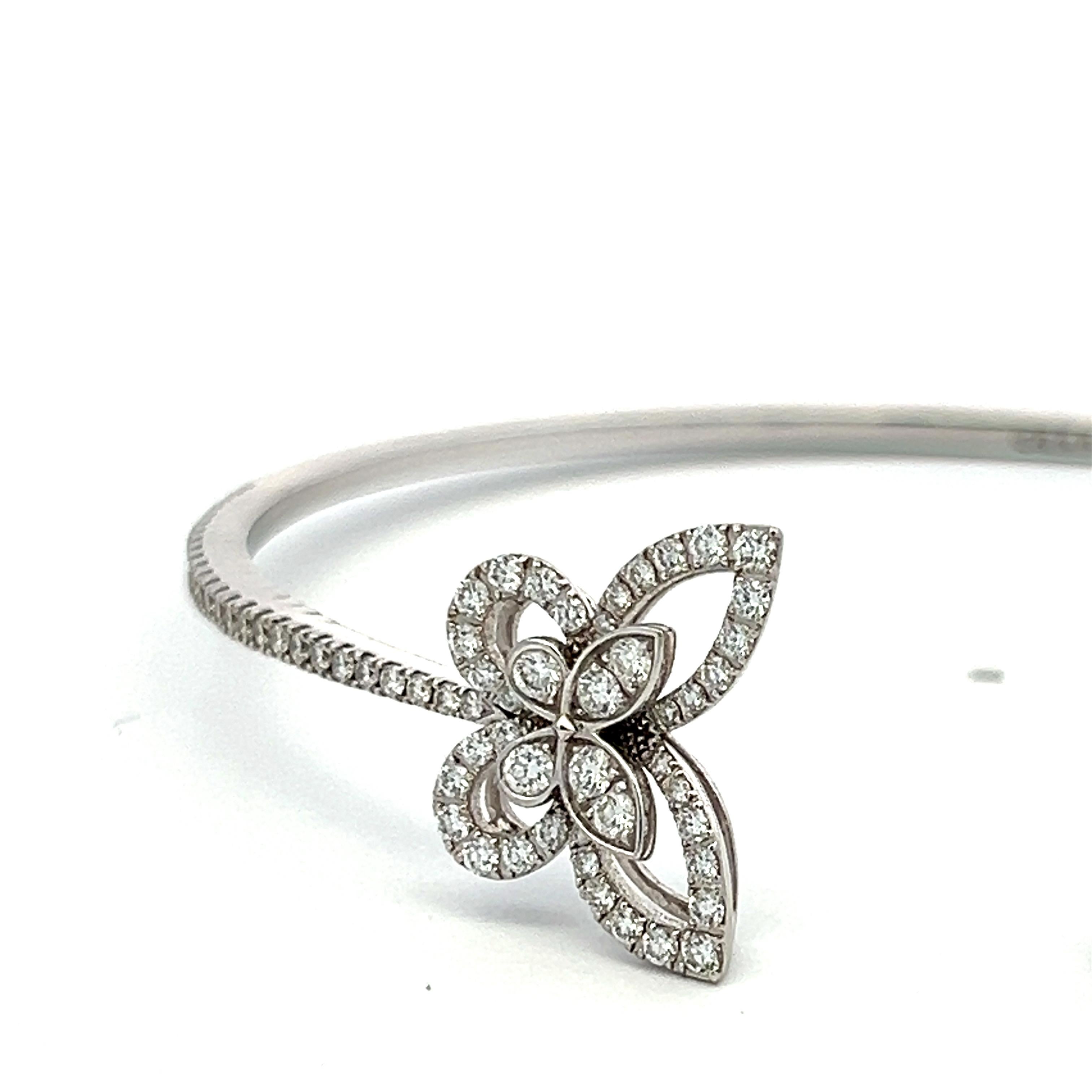 Graff Bracelet jonc en or blanc 18 carats avec diamants brillants ronds de 1,15 carat Pour femmes en vente