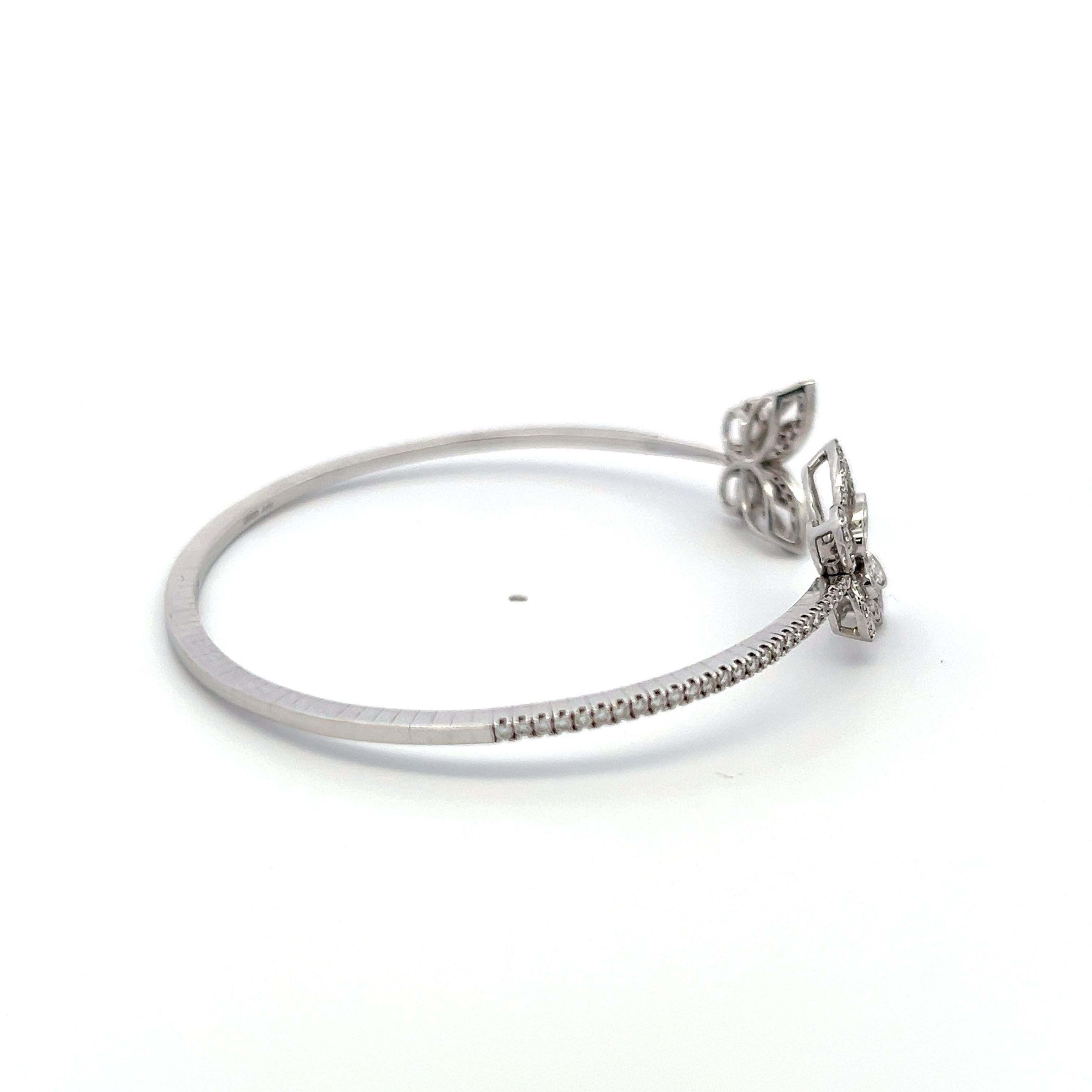 Graff Bracelet jonc en or blanc 18 carats avec diamants brillants ronds de 1,15 carat en vente 2