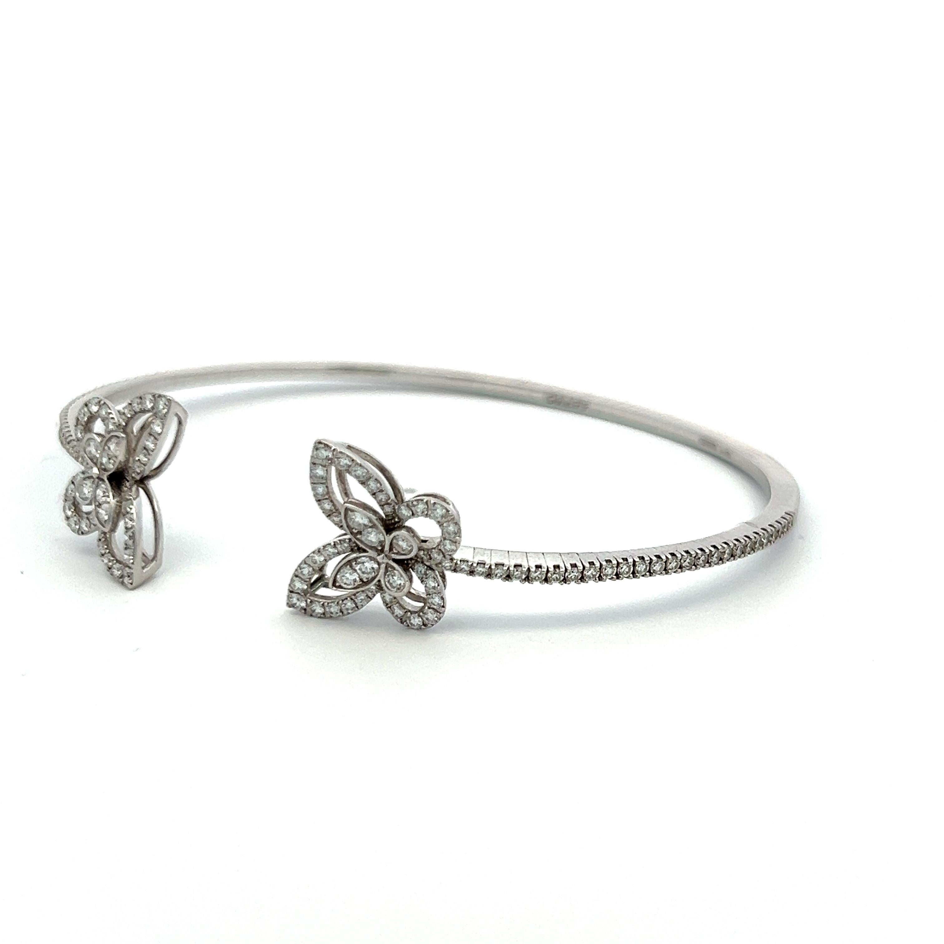 Graff Bracelet jonc en or blanc 18 carats avec diamants brillants ronds de 1,15 carat en vente 4