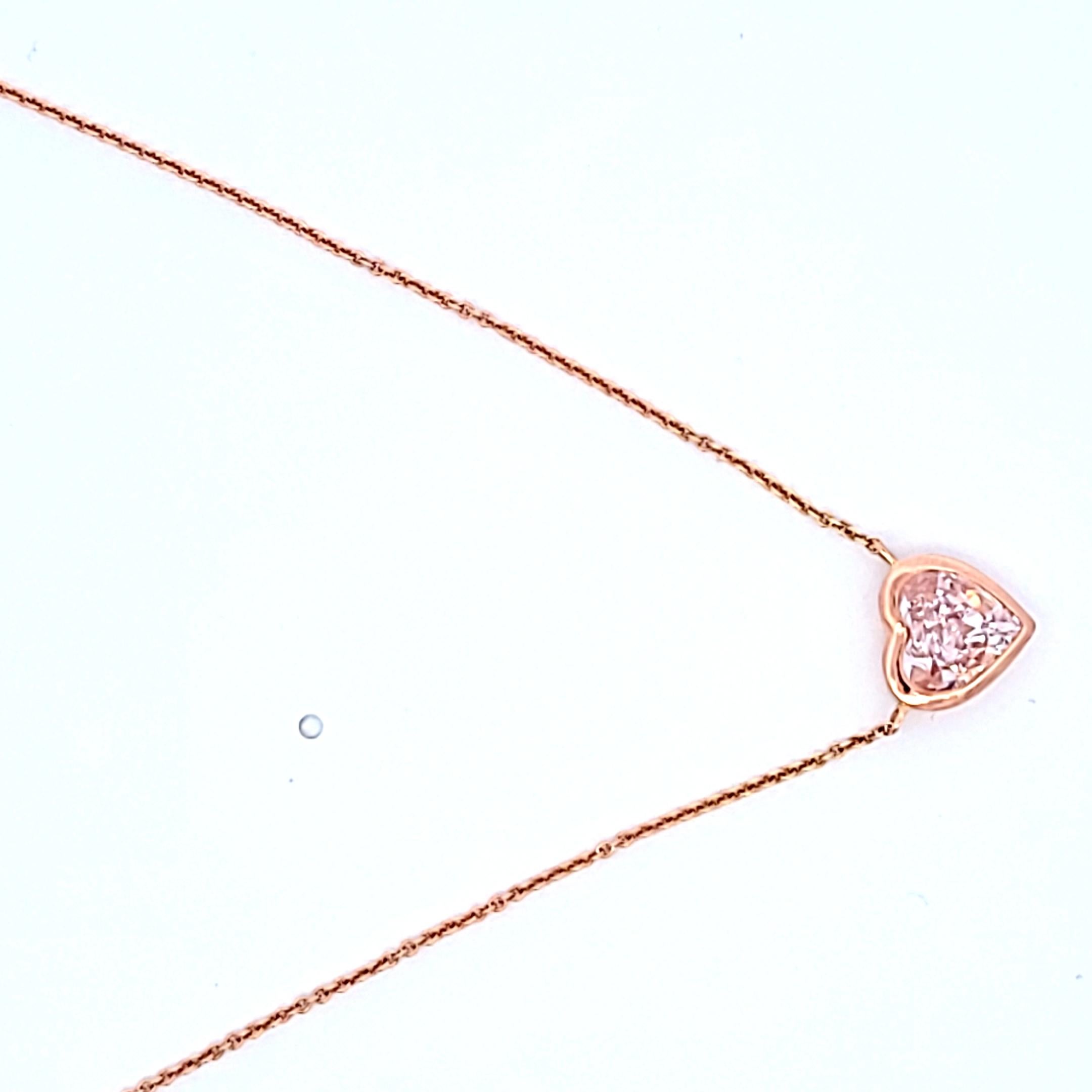 Graff 1.17 Carat Fancy Light Pink Diamond 14K Yellow Gold Pendant Necklace For Sale 7
