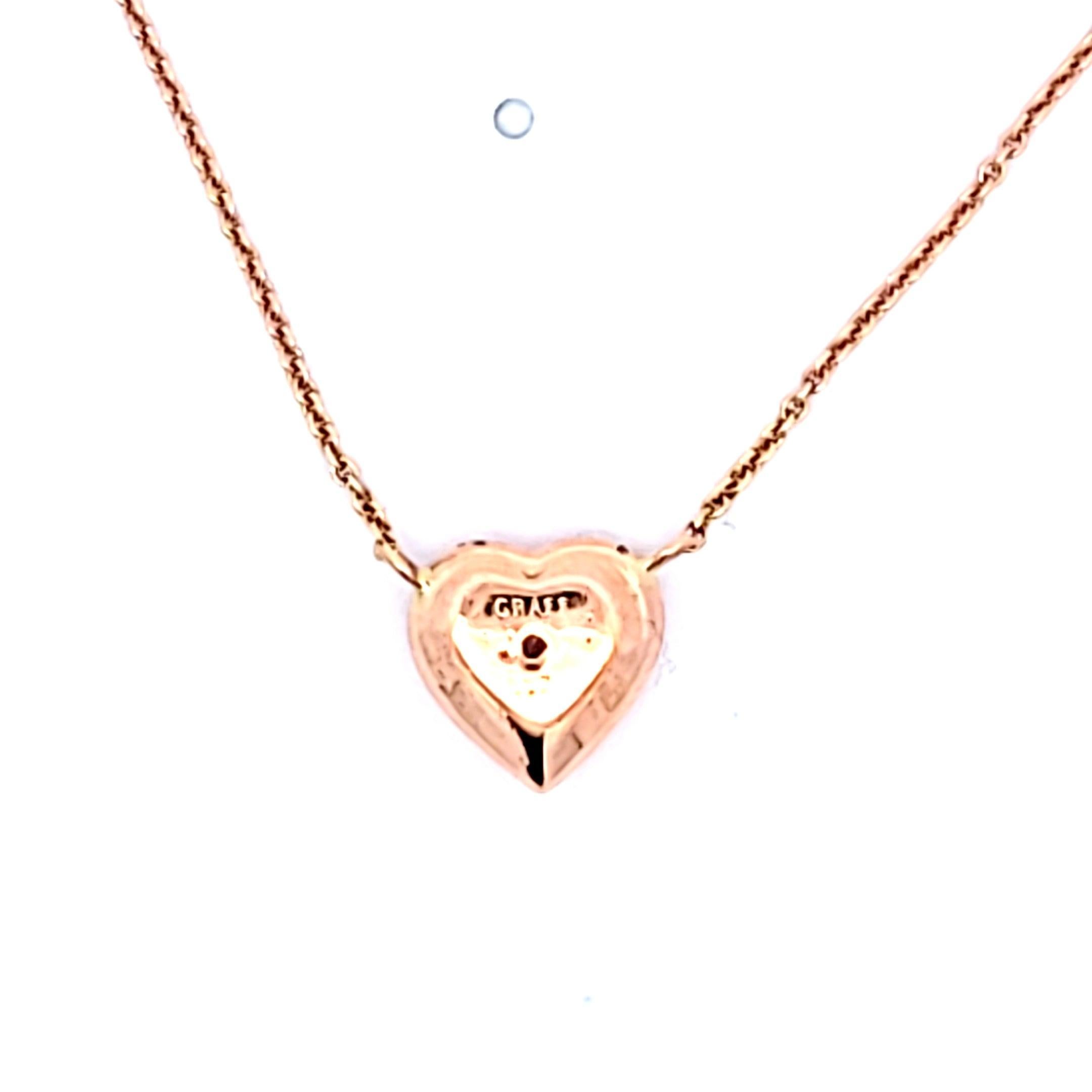 Graff 1.17 Carat Fancy Light Pink Diamond 14K Yellow Gold Pendant Necklace For Sale 2