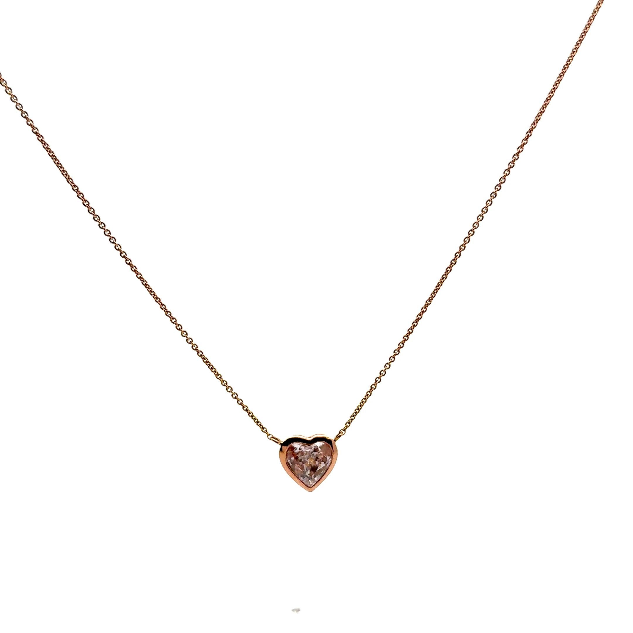 Graff 1.17 Carat Fancy Light Pink Diamond 14K Yellow Gold Pendant Necklace For Sale 3