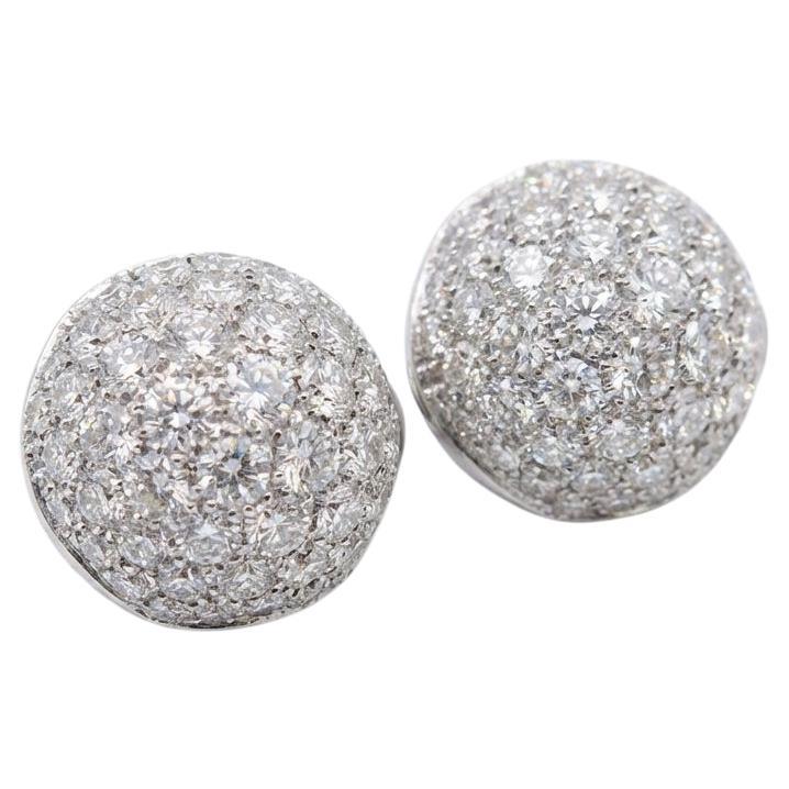 Graff 12 Carat Diamond Pavé Clip Earrings in 18K White Gold