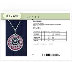 Graff - Collier médaillon avec motif papillon en diamant et rubis de 13,63 carats
