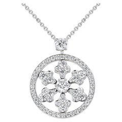 Graff 1.74 Ct. Diamond Snowflake Pendant Necklace, 18k White Gold