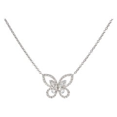 Graff 18 Karat White Gold and Diamond Butterfly Silhouette Pendant