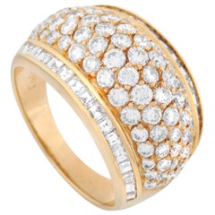 Graff 18 Karat Yellow Gold 3.51 Carat Diamond Wide Dome Ring