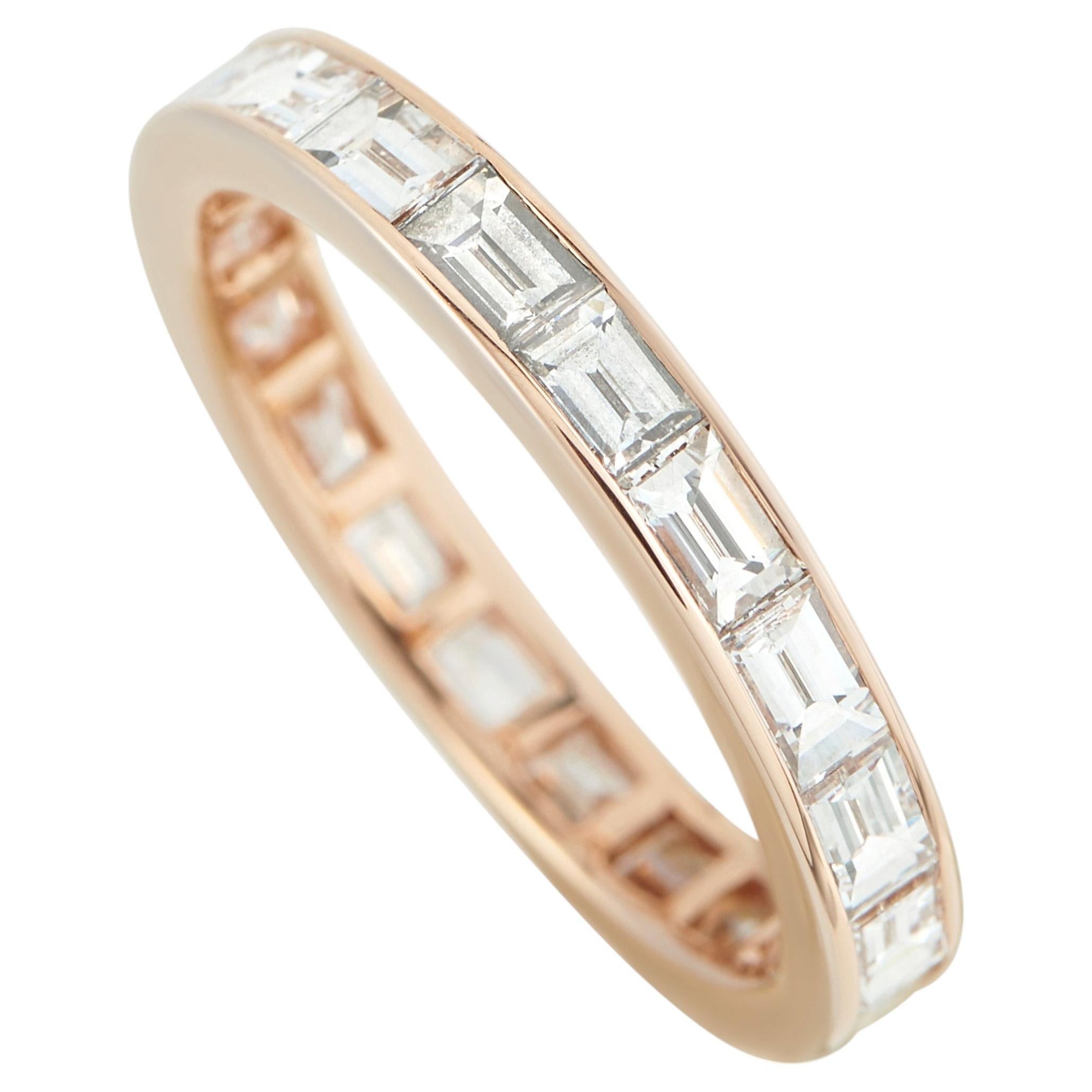 Graff 18K Rose Gold 2.50ct Diamond Eternity Band Ring For Sale