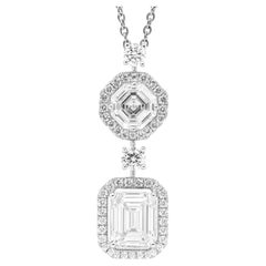 Graff Collier pendentif en or blanc 18K avec diamant de 3,50 carats