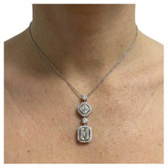 Graff 18K Weißgold 3,50 Karat Diamant-Anhänger Halskette