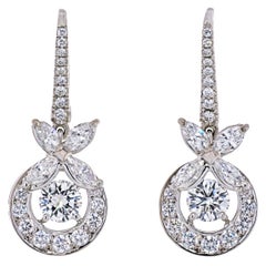 Graff 18k White Gold Classic Diamond Butterfly Drop Earrings 2.63Cttw