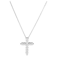 Graff 18 Karat Weißgold Diamant-Kreuz-Anhänger-Halskette