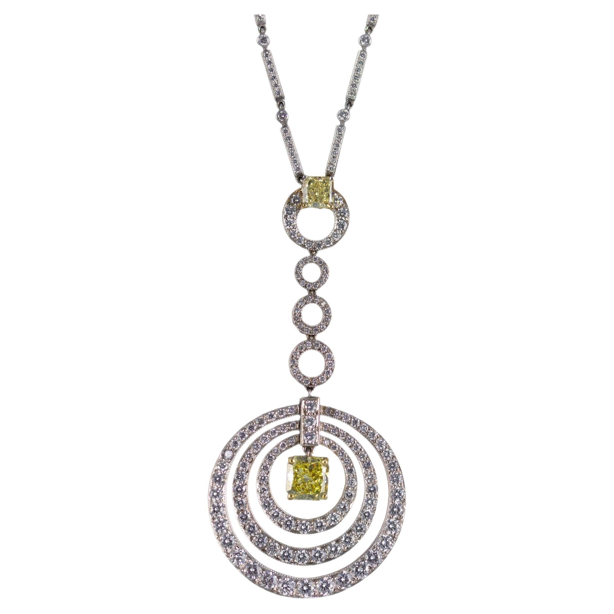 Graff Halskette aus 18 Karat Weißgold mit GIA-Diamant im Angebot