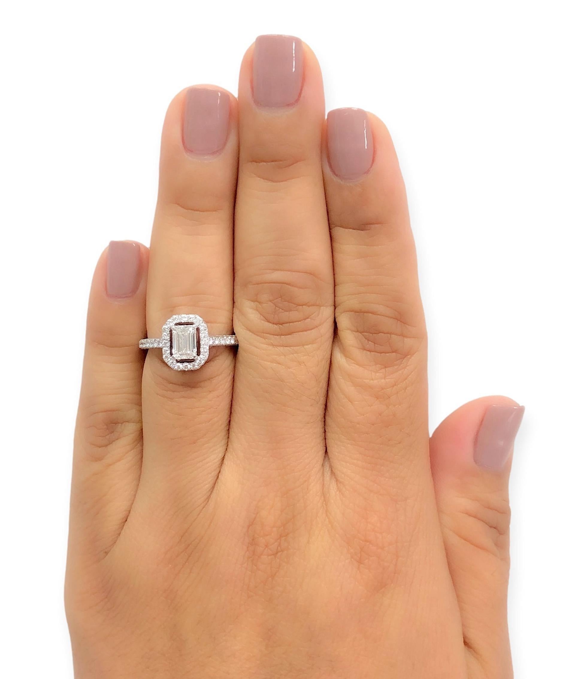 GRAFF 18K White Gold GIA Emerald Cut Diamond Engagement Ring  1.85 cts. TW F VS1 3