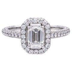GRAFF 18K White Gold GIA Emerald Cut Diamond Engagement Ring  1.85 cts. TW F VS1