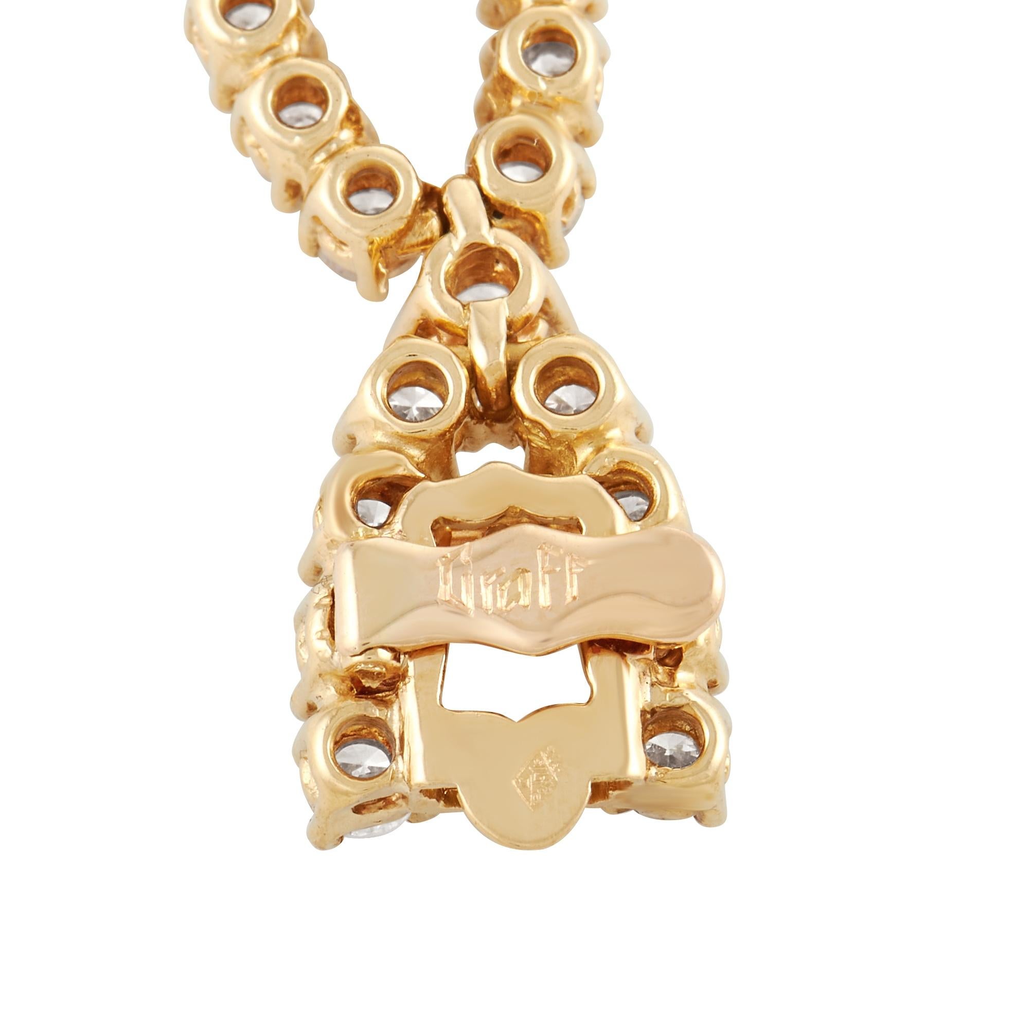 Graff 18K Yellow Gold 40.00 Ct Diamond Necklace and Earring Set 1