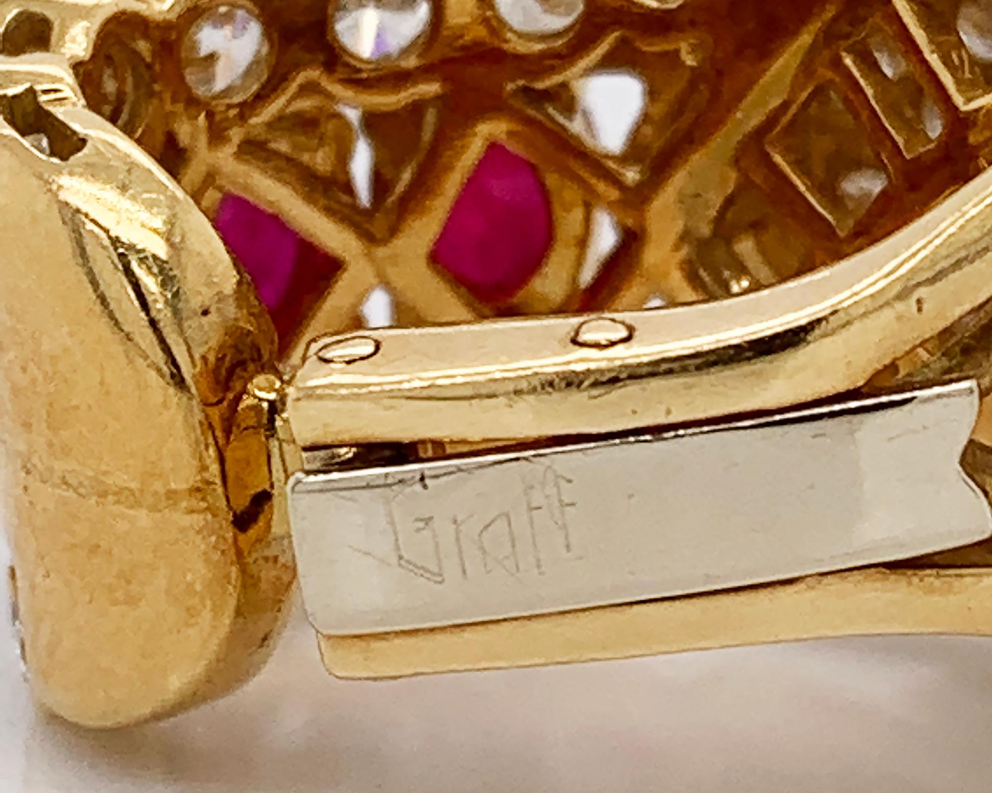 Graff, collier suite en or jaune 18 carats, diamants et rubis en vente 6
