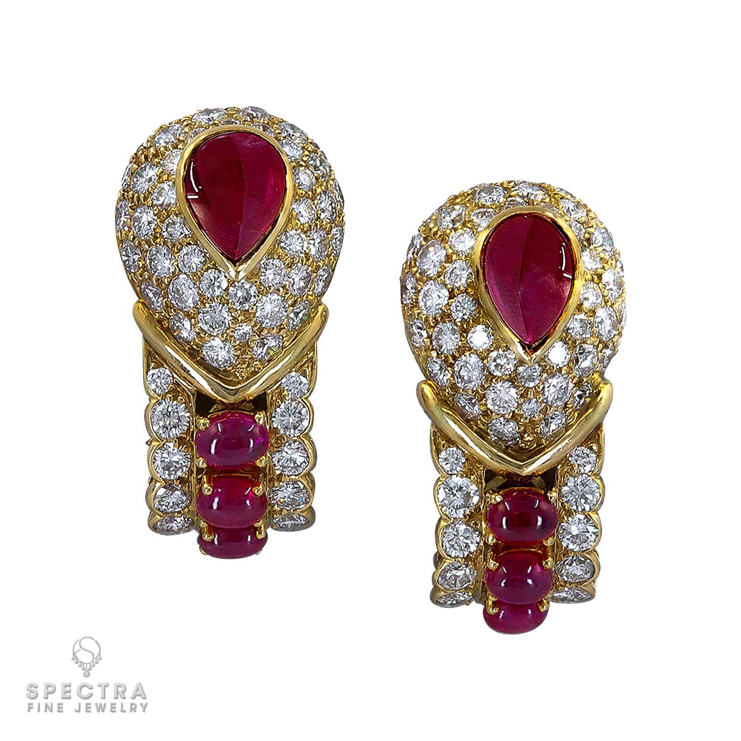 Graff, collier suite en or jaune 18 carats, diamants et rubis Bon état - En vente à New York, NY