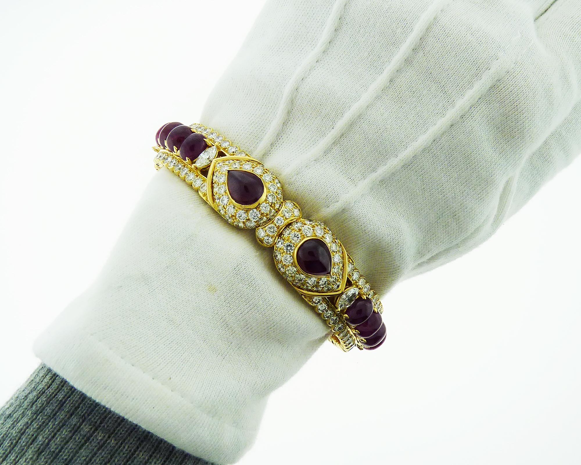 Graff, collier suite en or jaune 18 carats, diamants et rubis en vente 2