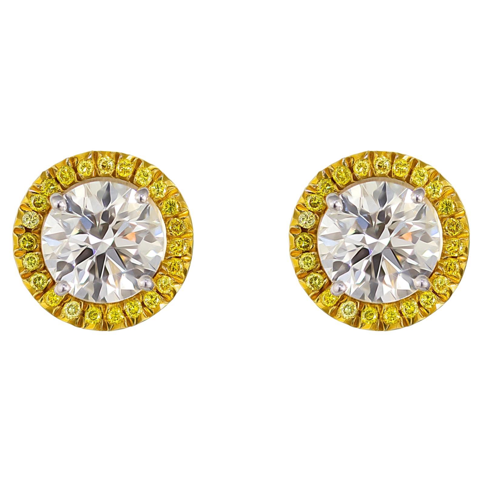 Clips en or jaune 18 carats pour diamants GIA en vente
