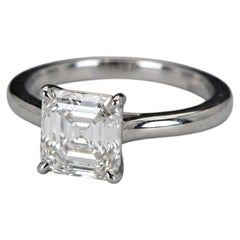 GRAFF 2 Carat Asscher Cut Diamond Solitaire Engagement Ring by Graff
