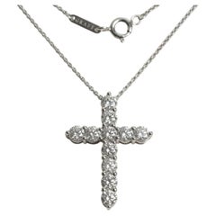 Graff 2 Carat Round Diamond Cross Pendant Necklace in 18k White Gold