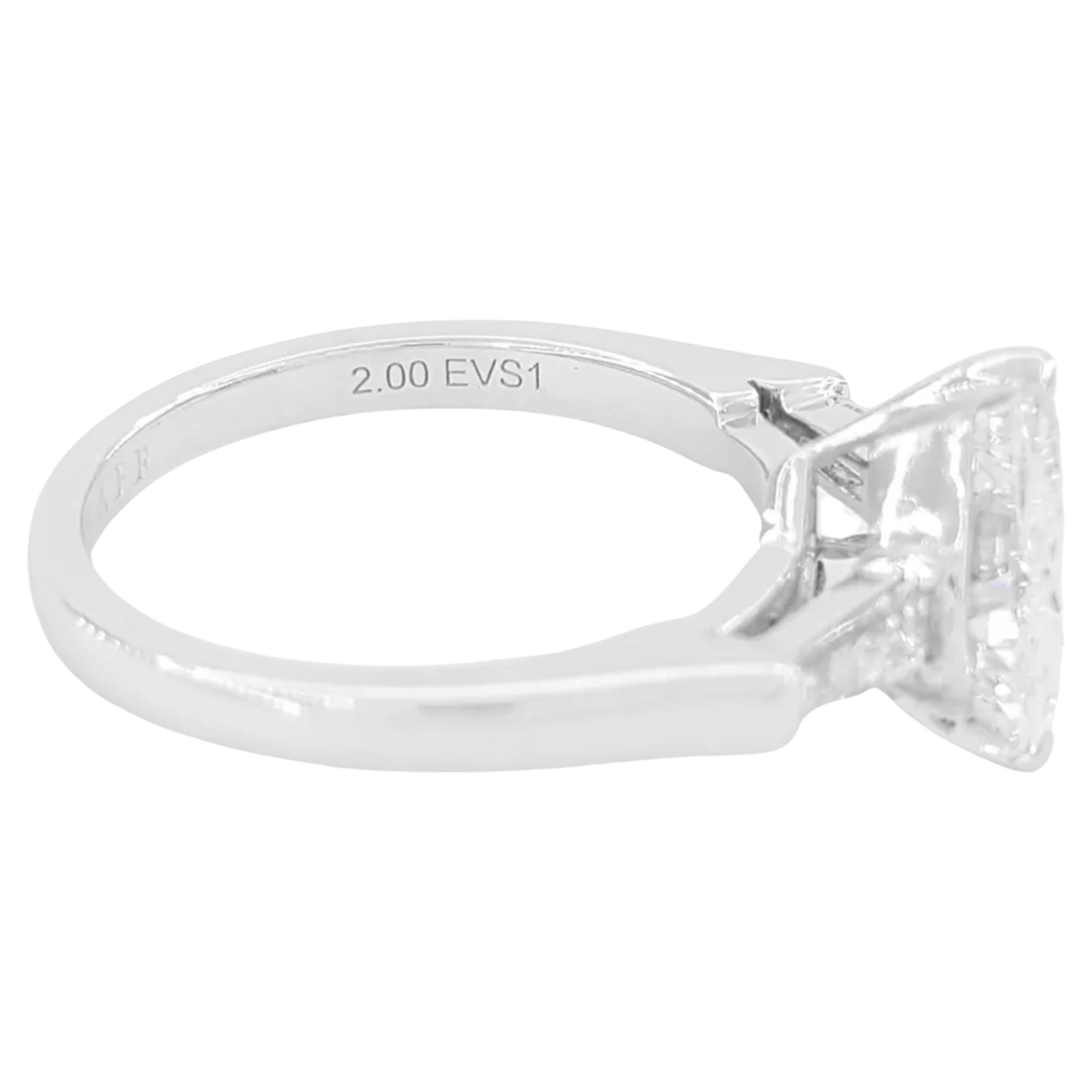 Round Cut Graff 2.24 Carat Three-Stone Diamond Engagement Ring in Platinum
