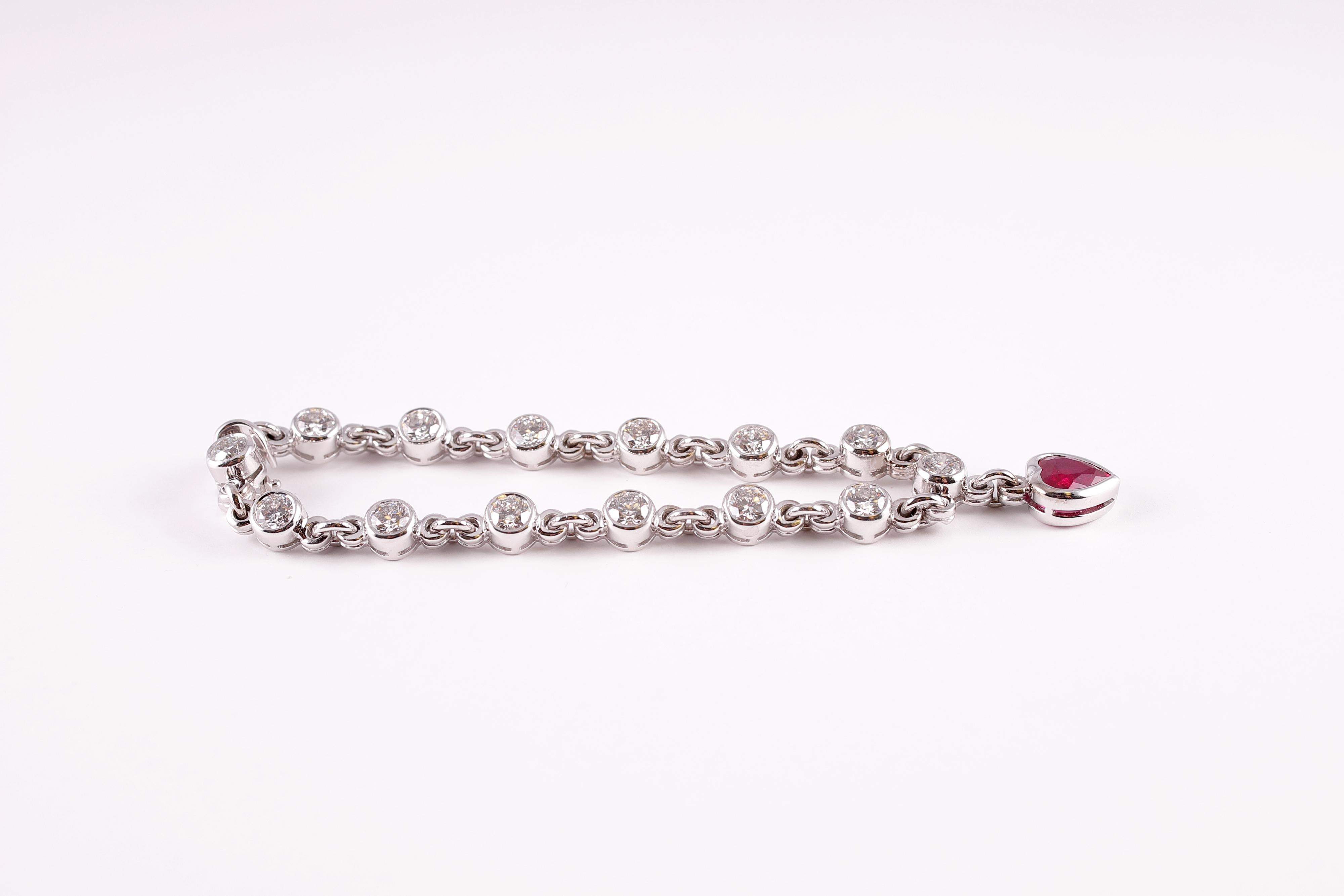 Graff 2.69 Carat Ruby and 4.50 Carat Diamond Bracelet 6