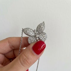 Graff 3 Carat Diamond Butterfly White Gold Pendant Necklace