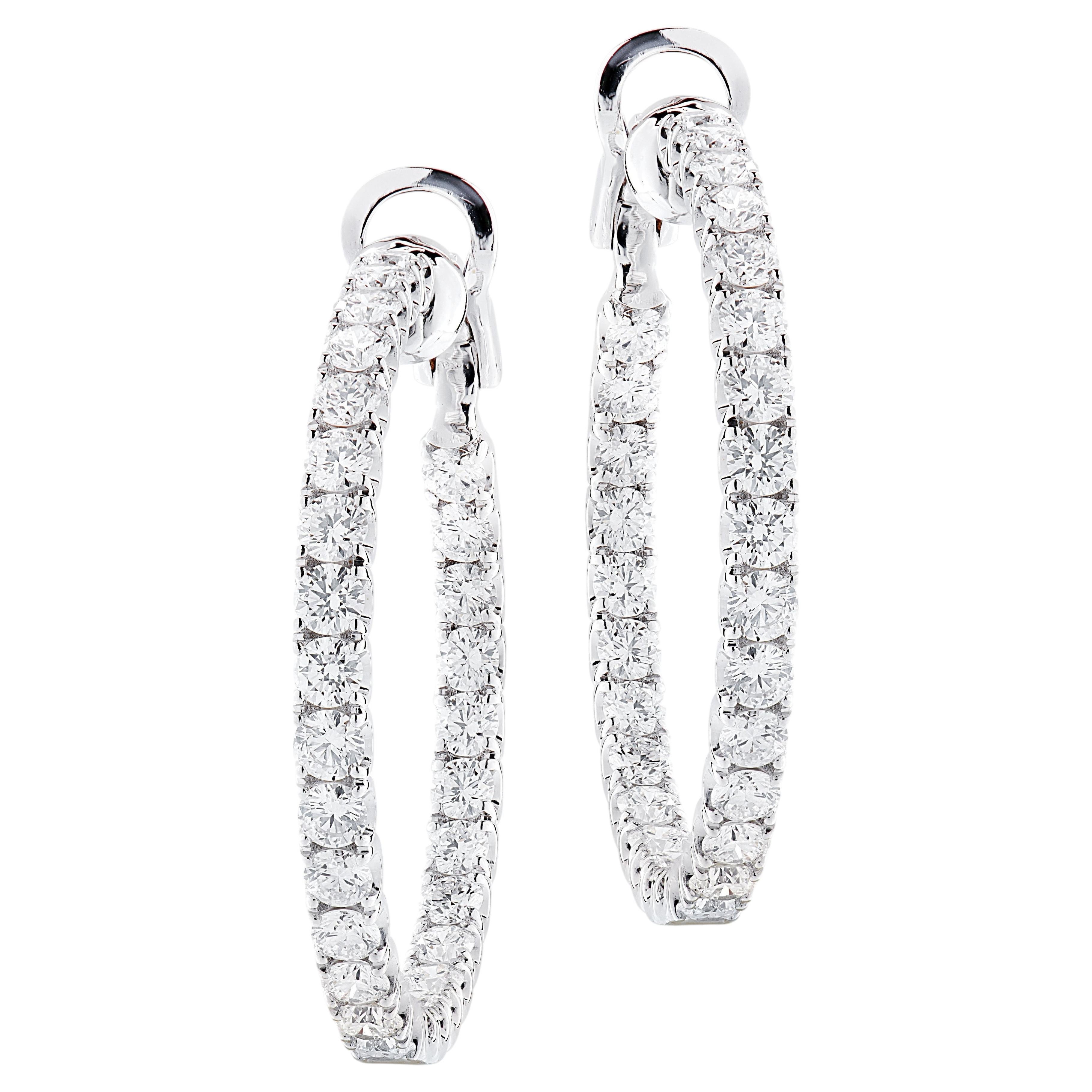 Aros de diamantes Graff de 3,17 quilates en venta