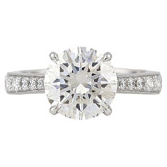 Anello di fidanzamento Graff con diamante rotondo Brilliante da 3,25 carati in platino