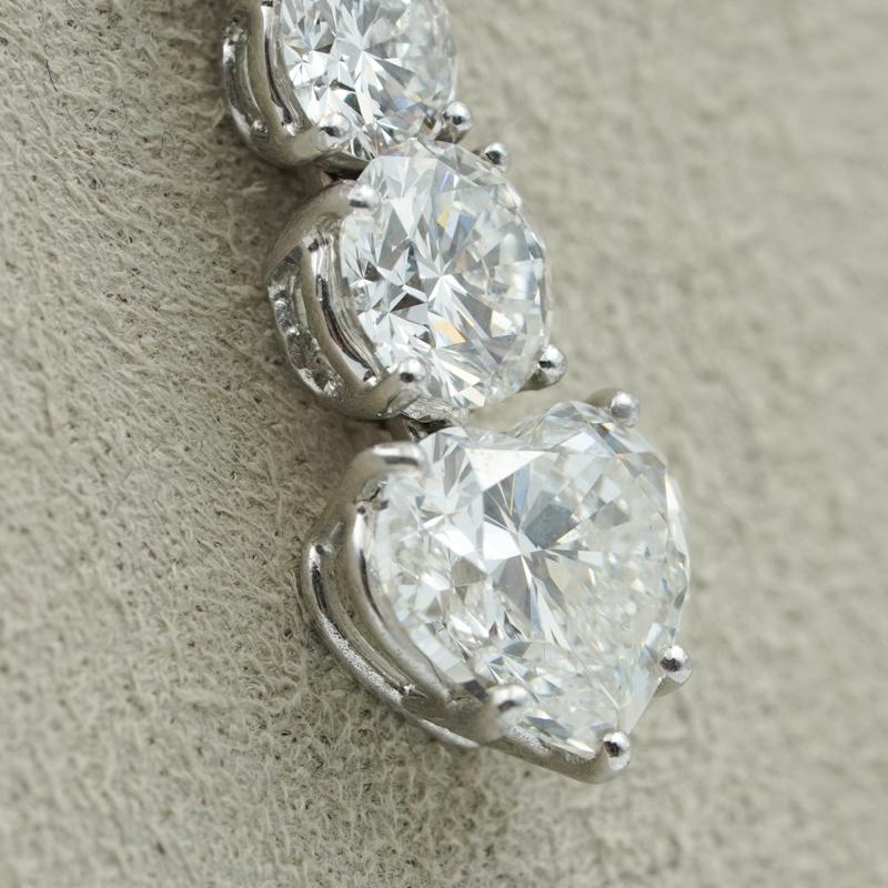 Graff 33,98ct Platin Herz & Brillant Runde Diamant Halskette (Herzschliff)