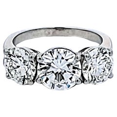 Graff 3,54 Karat runder Brillant Diamant Platin Dreistein Ring