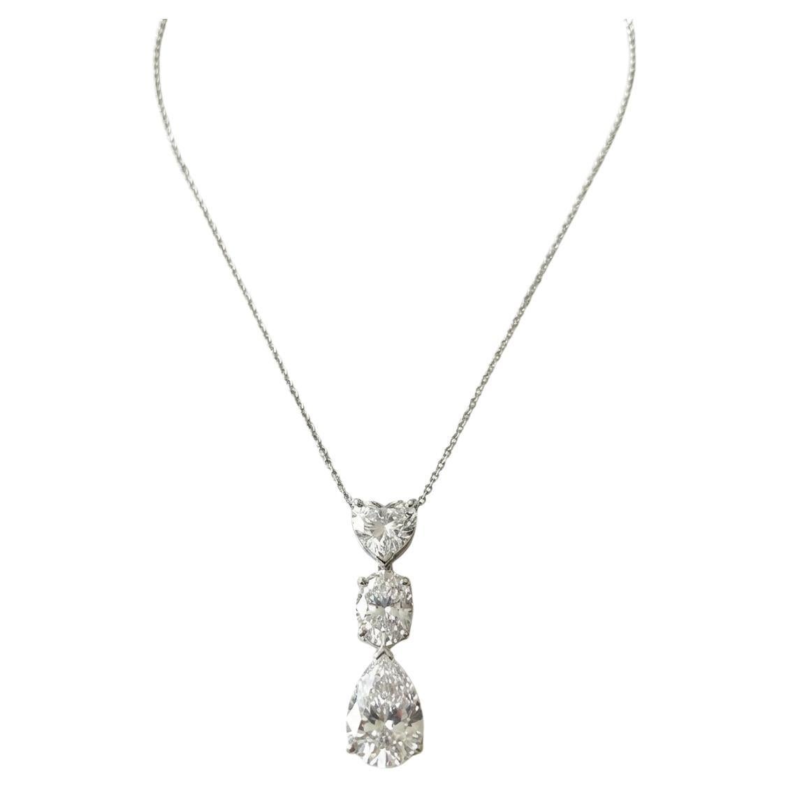 Collana Graff con ciondolo da 4 carati con diamanti a forma di cuore, ovale e pera in vendita