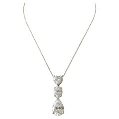 Graff 4 Carat Pendant Necklace Heart, Oval and Pear Shape Diamonds
