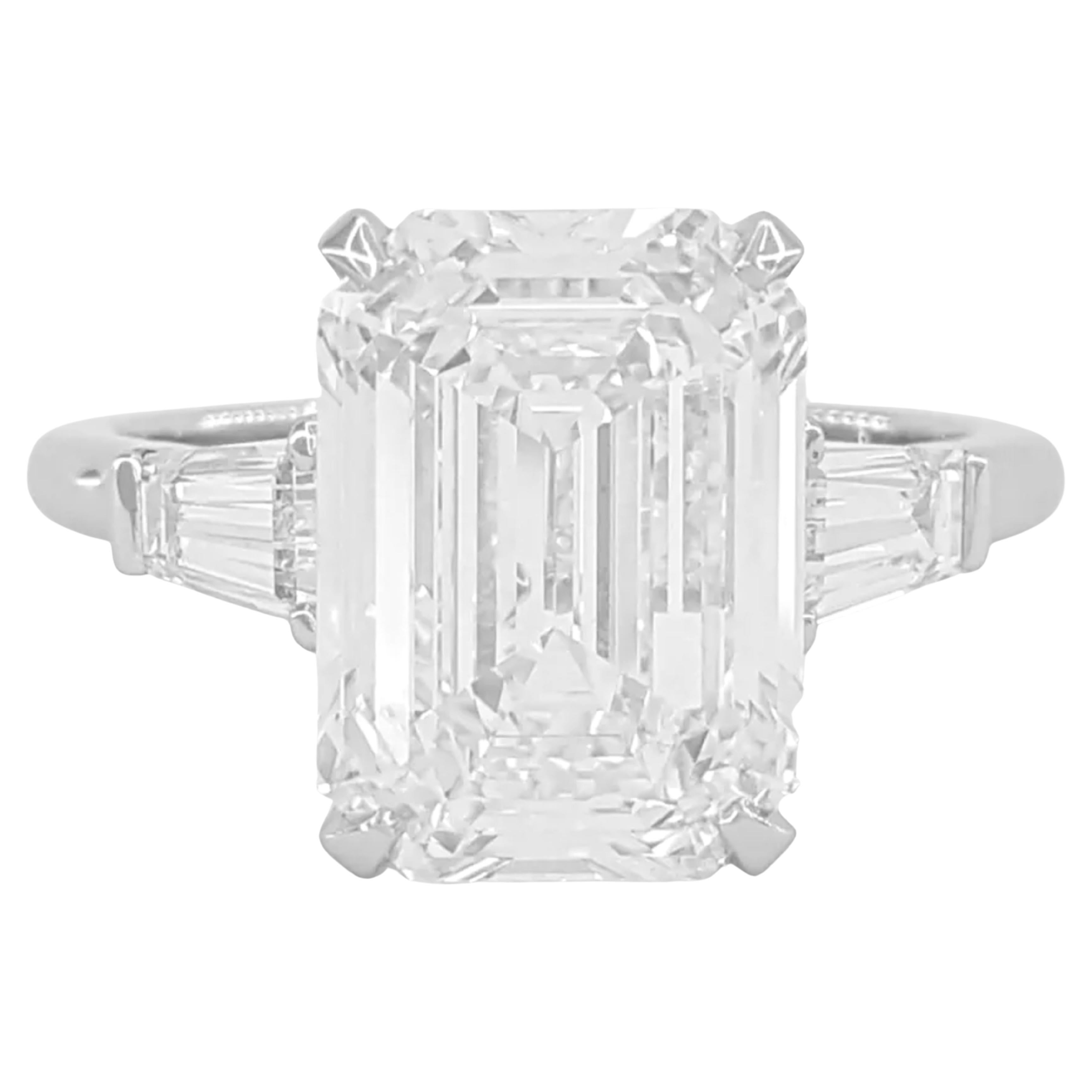 Graff 5.90 Ct Engagement Platinum Ring For Sale