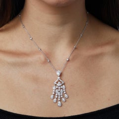 Graff 7.15ct White Gold Diamond Drop Necklace