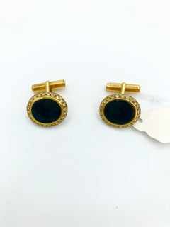 Graff Black Enamel and Diamond Cufflinks